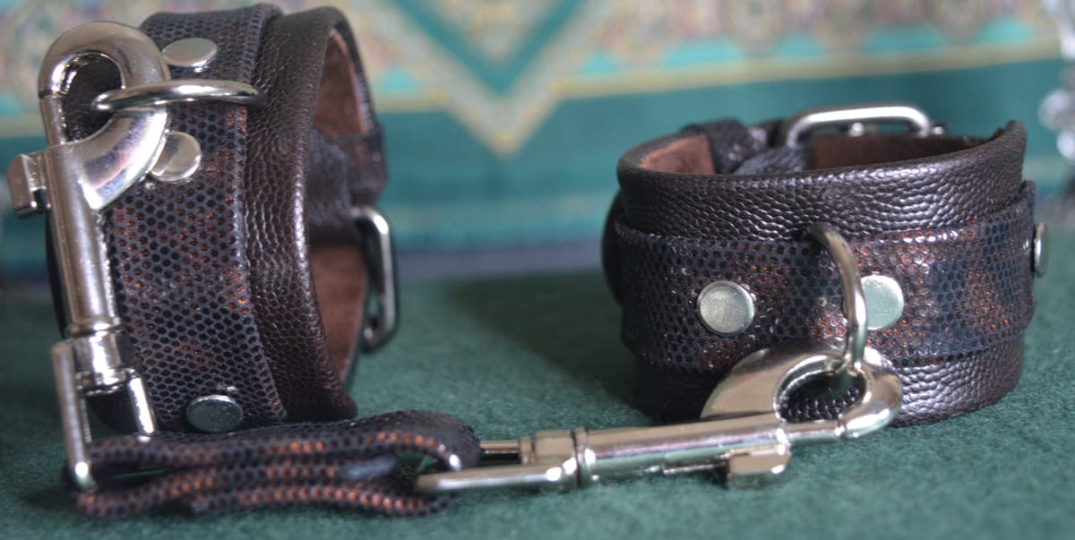 Handmade Leather Handcuffs.