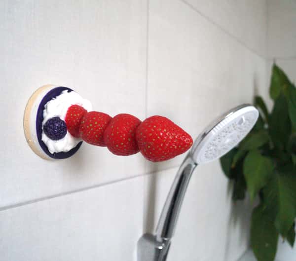 Strawberry cream pie - handmade and handpainted Suction Cup Dildo