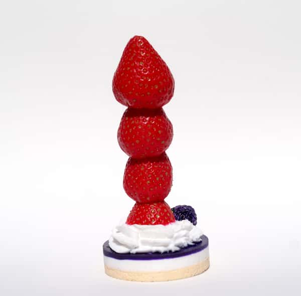 Strawberry cream pie - handmade and handpainted Suction Cup Dildo