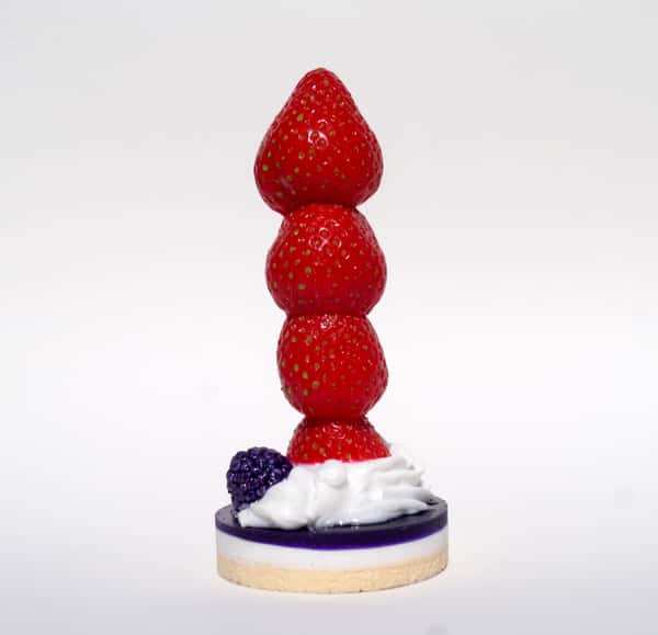 Strawberry cream pie - handmade and handpainted Suction Cup Dildo