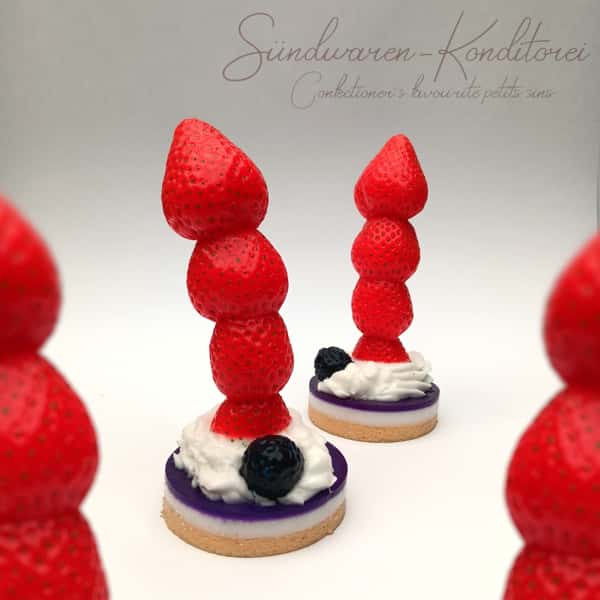 Strawberry cream pie - handmade and handpainted Suction Cup Dildo