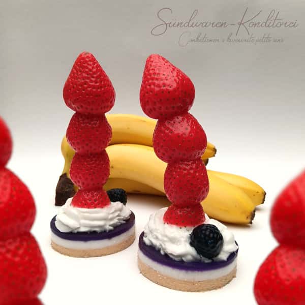 Strawberry cream pie - handmade and handpainted Suction Cup Dildo