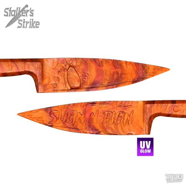 Stalker’s Strike the Spanking Paddle - UV Orange and Burgundy