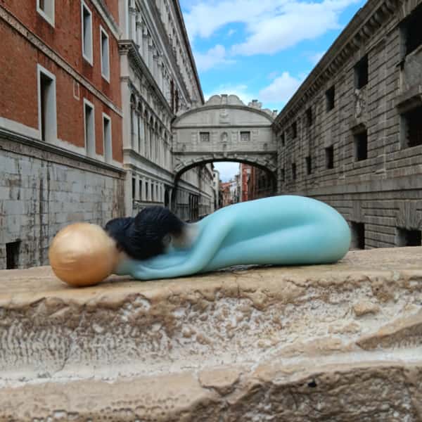 Uttanasana well balanced, our handmade toy with two ends in soft and hard, including stand with suction cup, 21 cm