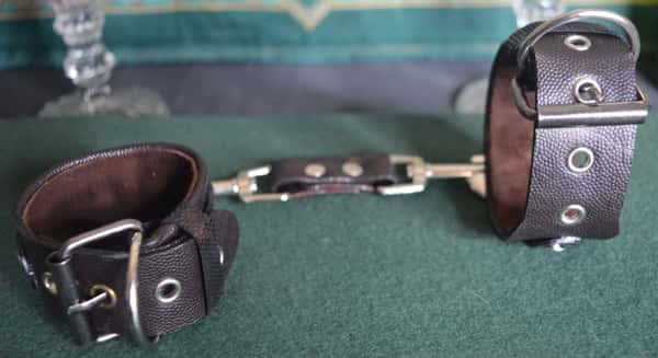 Handmade Leather Handcuffs.