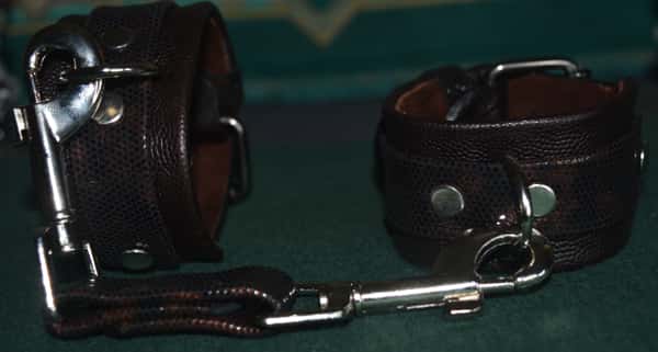 Handmade Leather Handcuffs.